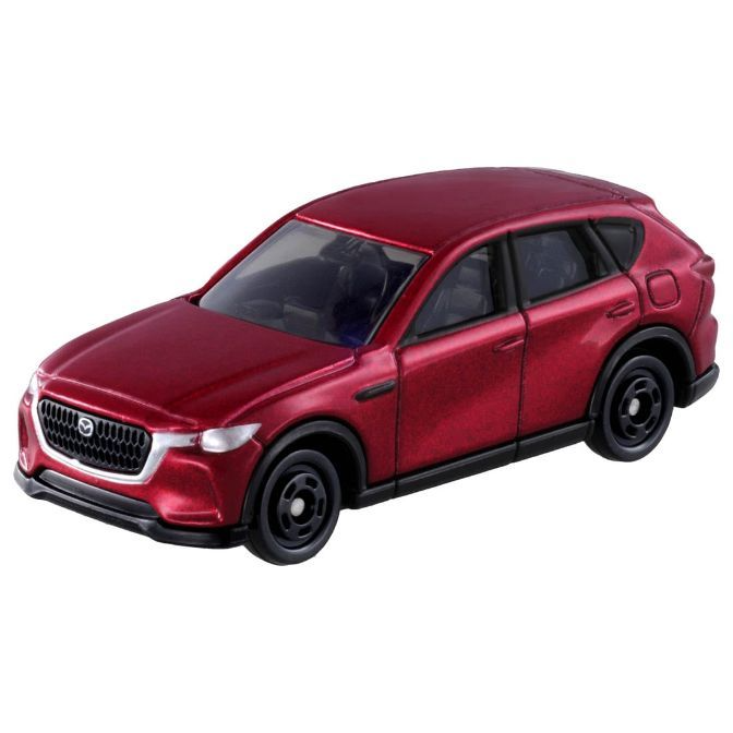 Red toy Mazda CX-60 car with black wheels.